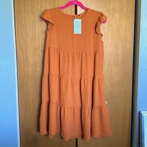 Kirundo tiered flutter sleeve dress size M never worn
